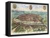 Plan and View of Seville, 1579-1590-Georg and Hogenberg, Franz Braun-Framed Stretched Canvas