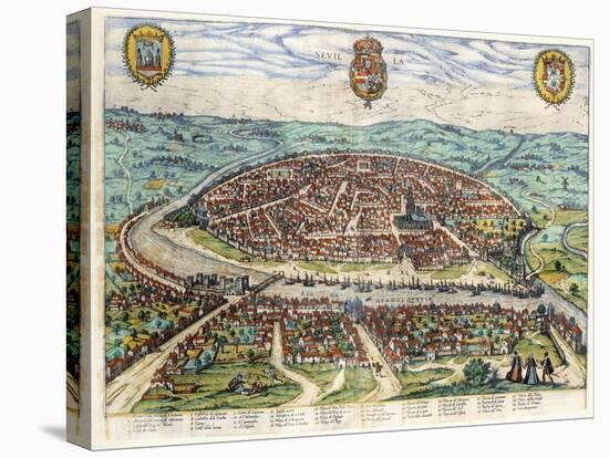 Plan and View of Seville, 1579-1590-Georg and Hogenberg, Franz Braun-Stretched Canvas