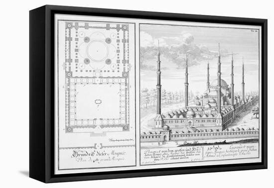 Plan and View of the Blue Mosque-Johann Bernhard Fischer Von Erlach-Framed Stretched Canvas