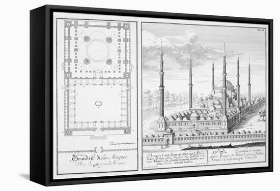 Plan and View of the Blue Mosque-Johann Bernhard Fischer Von Erlach-Framed Stretched Canvas