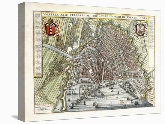 Plan and View of the Towns and Buildings of Holland and the Low Countries, 1649-Joan Blaeu-Stretched Canvas