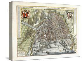 Plan and View of the Towns and Buildings of Holland and the Low Countries, 1649-Joan Blaeu-Stretched Canvas