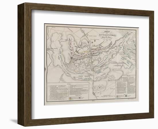 Plan De La Bataille De Waterloo, Mont St Jean, 18 June 1815-null-Framed Giclee Print