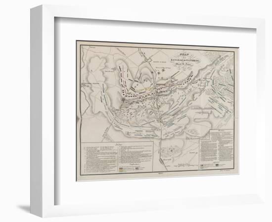 Plan De La Bataille De Waterloo, Mont St Jean, 18 June 1815-null-Framed Giclee Print