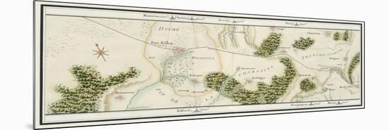 Plan de la route de Paris à Huningue par Troyes et Belfort-null-Mounted Giclee Print