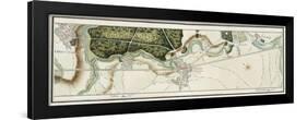 Plan de la route de Paris à Huningue par Troyes et Belfort-null-Framed Giclee Print
