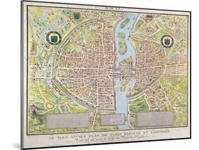 Plan de La Tapisserie, Map of Paris, Originally a Tapestry Made in circa 1570, 1818-Caroline Naudet-Mounted Giclee Print