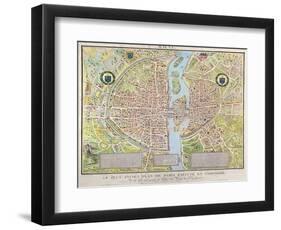 Plan de La Tapisserie, Map of Paris, Originally a Tapestry Made in circa 1570, 1818-Caroline Naudet-Framed Giclee Print