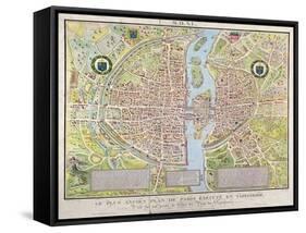 Plan de La Tapisserie, Map of Paris, Originally a Tapestry Made in circa 1570, 1818-Caroline Naudet-Framed Stretched Canvas