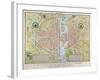 Plan de La Tapisserie, Map of Paris, Originally a Tapestry Made in circa 1570, 1818-Caroline Naudet-Framed Giclee Print