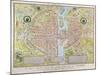 Plan de La Tapisserie, Map of Paris, Originally a Tapestry Made in circa 1570, 1818-Caroline Naudet-Mounted Giclee Print