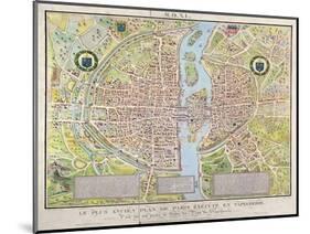 Plan de La Tapisserie, Map of Paris, Originally a Tapestry Made in circa 1570, 1818-Caroline Naudet-Mounted Premium Giclee Print