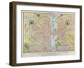 Plan de La Tapisserie, Map of Paris, Originally a Tapestry Made in circa 1570, 1818-Caroline Naudet-Framed Giclee Print