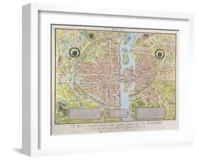 Plan de La Tapisserie, Map of Paris, Originally a Tapestry Made in circa 1570, 1818-Caroline Naudet-Framed Giclee Print