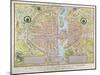 Plan de La Tapisserie, Map of Paris, Originally a Tapestry Made in circa 1570, 1818-Caroline Naudet-Mounted Giclee Print