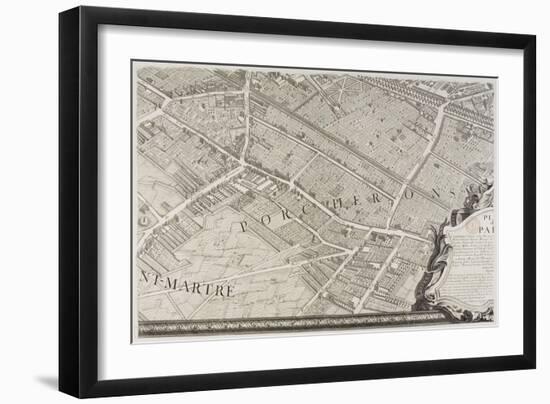 Plan de Paris (1734-1739) dit plan de Turgot, L'ancien quartier et la rue des Percherons-null-Framed Giclee Print