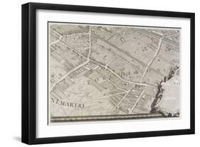 Plan de Paris (1734-1739) dit plan de Turgot, L'ancien quartier et la rue des Percherons-null-Framed Giclee Print