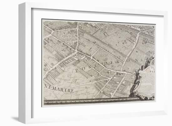 Plan de Paris (1734-1739) dit plan de Turgot, L'ancien quartier et la rue des Percherons-null-Framed Giclee Print