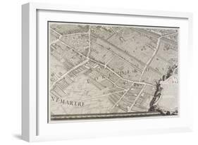 Plan de Paris (1734-1739) dit plan de Turgot, L'ancien quartier et la rue des Percherons-null-Framed Giclee Print