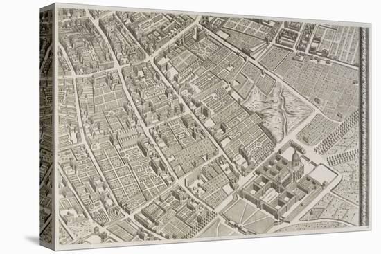 Plan de Paris (1734-1739) dit plan de Turgot L'Hôtel des Invalides, les rues de Babylone-null-Stretched Canvas