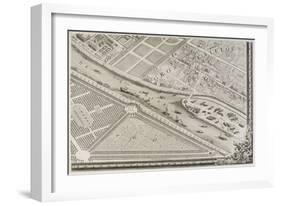 Plan de Paris (1734-1739) dit plan de Turgot, La Seine, l'ancienne île des Cygnes-null-Framed Giclee Print