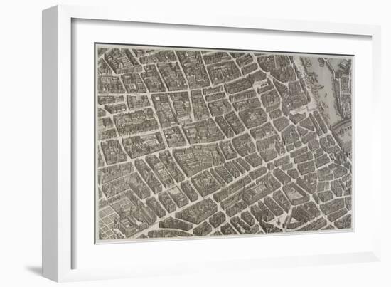 Plan de Paris (1734-1739) dit plan de Turgot, La Seine, l'Hôtel de Ville et la place de Grève-null-Framed Giclee Print