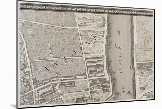 Plan de Paris (1734-1739) dit plan de Turgot, La Seine, le faubourg Saint-Antoine-null-Mounted Giclee Print