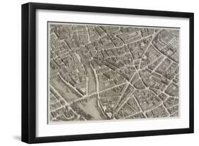 Plan de Paris (1734-1739) dit plan de Turgot, La Seine, le Pont-Neuf, l'île de la Cité, Notre-Dame-null-Framed Giclee Print