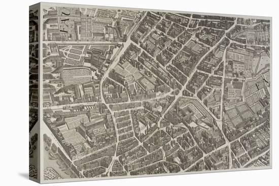 Plan de Paris (1734-1739) dit plan de Turgot Le Collège des Bernardins, la place Maubert-null-Stretched Canvas