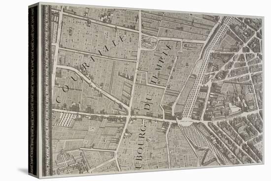 Plan de Paris (1734-1739) dit plan de Turgot, Le faubourg du Temple-null-Stretched Canvas