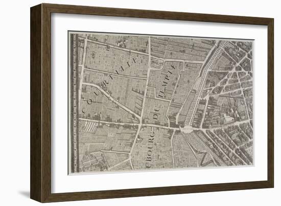 Plan de Paris (1734-1739) dit plan de Turgot, Le faubourg du Temple-null-Framed Giclee Print