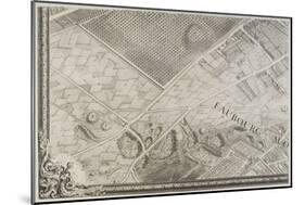 Plan de Paris (1734-1739) dit plan de Turgot, Le faubourg Montmartre, l'abbaye de Montmartre-null-Mounted Giclee Print