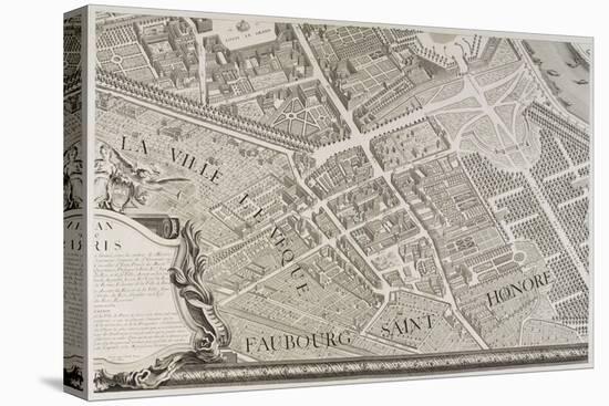 Plan de Paris (1734-1739) dit plan de Turgot, Le faubourg Saint-Honoré et l'ancien quartier-null-Stretched Canvas