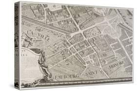Plan de Paris (1734-1739) dit plan de Turgot, Le faubourg Saint-Honoré et l'ancien quartier-null-Stretched Canvas