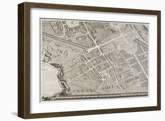 Plan de Paris (1734-1739) dit plan de Turgot, Le faubourg Saint-Honoré et l'ancien quartier-null-Framed Giclee Print