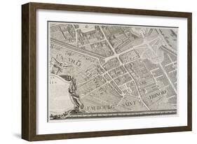 Plan de Paris (1734-1739) dit plan de Turgot, Le faubourg Saint-Honoré et l'ancien quartier-null-Framed Giclee Print