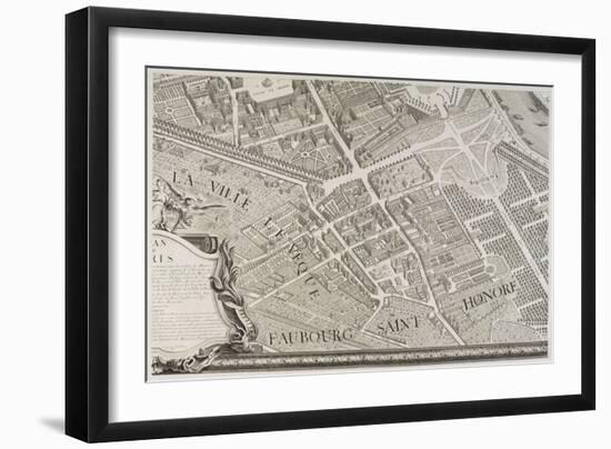 Plan de Paris (1734-1739) dit plan de Turgot, Le faubourg Saint-Honoré et l'ancien quartier-null-Framed Giclee Print