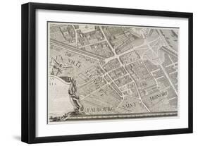 Plan de Paris (1734-1739) dit plan de Turgot, Le faubourg Saint-Honoré et l'ancien quartier-null-Framed Giclee Print