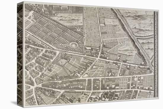 Plan de Paris (1734-1739) dit plan de Turgot, Le jardin du Luxembourg, les rues de Vaugirard-null-Stretched Canvas