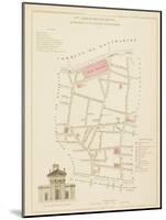 Plan de Paris, arrondissements en 1834: IIème arrondissement Quartier du Faubourg Montmartre-Aristide-Michel Perrot-Mounted Giclee Print