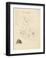 Plan de Paris, arrondissements en 1834: IVème arrondissement Quartier de la Banque de France-Aristide-Michel Perrot-Framed Giclee Print