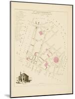 Plan de Paris, arrondissements en 1834: IVème arrondissement Quartier de la Banque de France-Aristide-Michel Perrot-Mounted Giclee Print