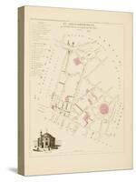 Plan de Paris, arrondissements en 1834: IVème arrondissement Quartier de la Banque de France-Aristide-Michel Perrot-Stretched Canvas