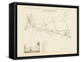 Plan de Paris, arrondissements en 1834: VIIIème arrondissement Quartier du Faubourg Saint-Antoine-Aristide-Michel Perrot-Framed Stretched Canvas
