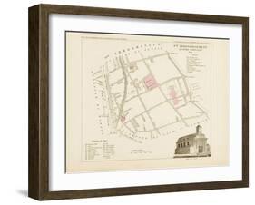 Plan de Paris.arrondissements en 1834: VIIIème arrondissement Quartier Popincourt-Aristide-Michel Perrot-Framed Giclee Print