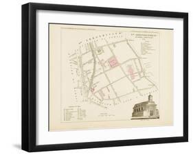 Plan de Paris.arrondissements en 1834: VIIIème arrondissement Quartier Popincourt-Aristide-Michel Perrot-Framed Giclee Print