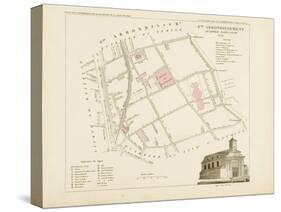 Plan de Paris.arrondissements en 1834: VIIIème arrondissement Quartier Popincourt-Aristide-Michel Perrot-Stretched Canvas