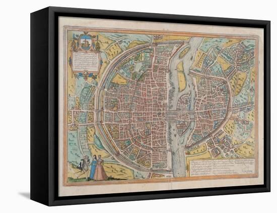 Plan de Paris aux trois personnages, dit de Braun, vers 1530-null-Framed Stretched Canvas