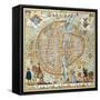 Plan de Paris en 1576 - Cy est le vray pourtraict..-Rossingol-Framed Stretched Canvas