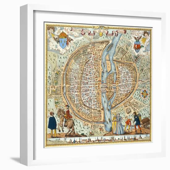 Plan de Paris en 1576 - Cy est le vray pourtraict..-Rossingol-Framed Giclee Print